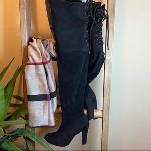 Steven Madden Black Over The Knee Boots SZ 8